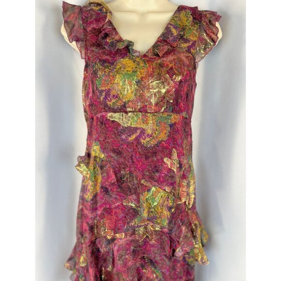 NWT Nicole Miller Pink Asymmetric High Low Silk Gown $660 - Picture 4 of 13